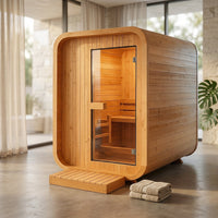 AuroraTherm Cedar Indoor Sauna — Studio Shot