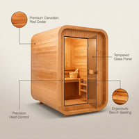 AuroraTherm Cedar Indoor Sauna — infographic