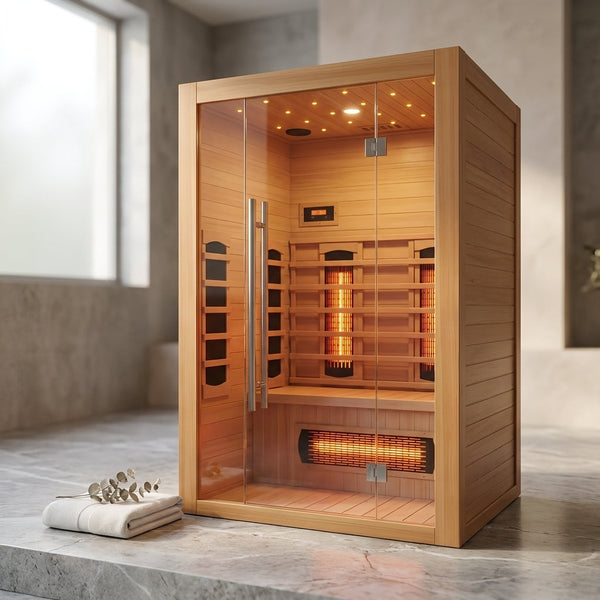 Infrared Sauna Cabin Built for Home Wellness, Premium Light Wood, Multi-Zone Heating, Digital Control