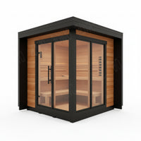 Salt Therapy Room Designed for Home Wellness, 2-Person Capacity, Cedar Interior, Glass Front Design