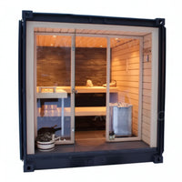 Salt Therapy Room Designed for Home Wellness, 2-Person Capacity, Cedar Interior, Glass Front Design