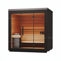 Salt Therapy Room Designed for Home Wellness, 2-Person Capacity, Cedar Interior, Glass Front Design